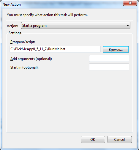 Create task. New action