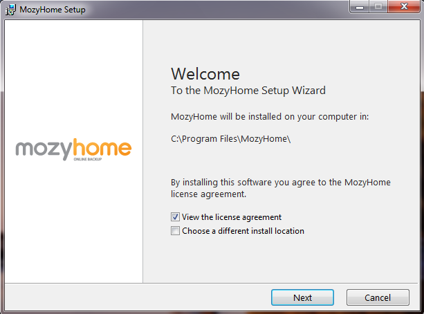 Mozy installation