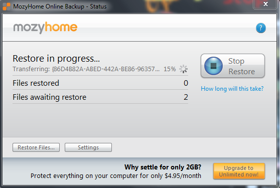 Restore application