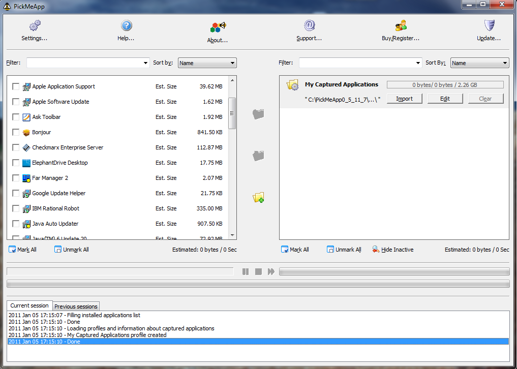 Pickmeapp main window