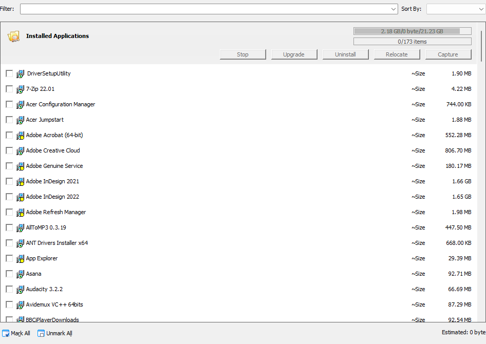 Installed Applications