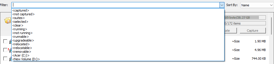 Filters Installed Applications