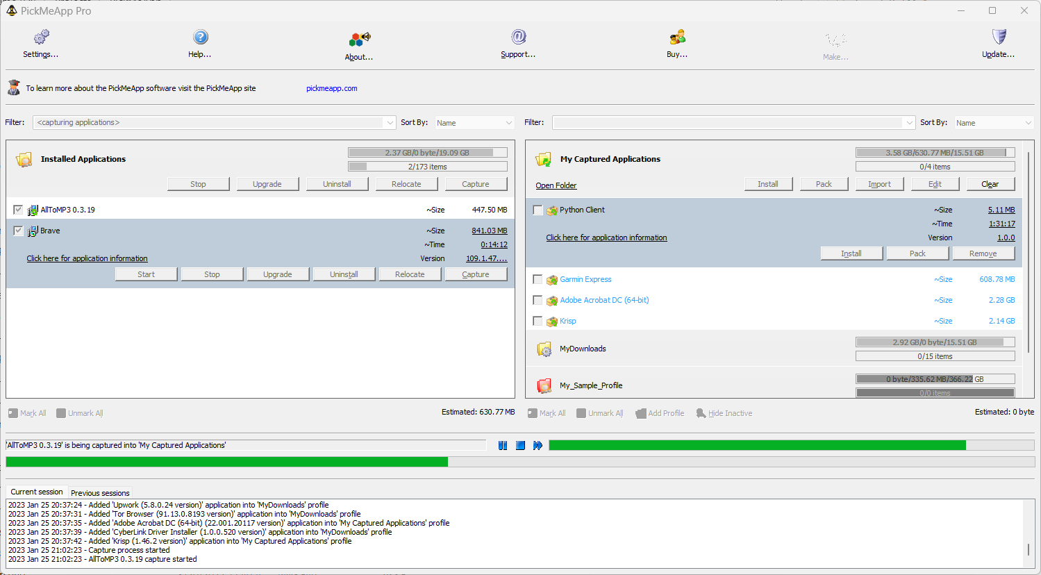 Select Capturing Profile